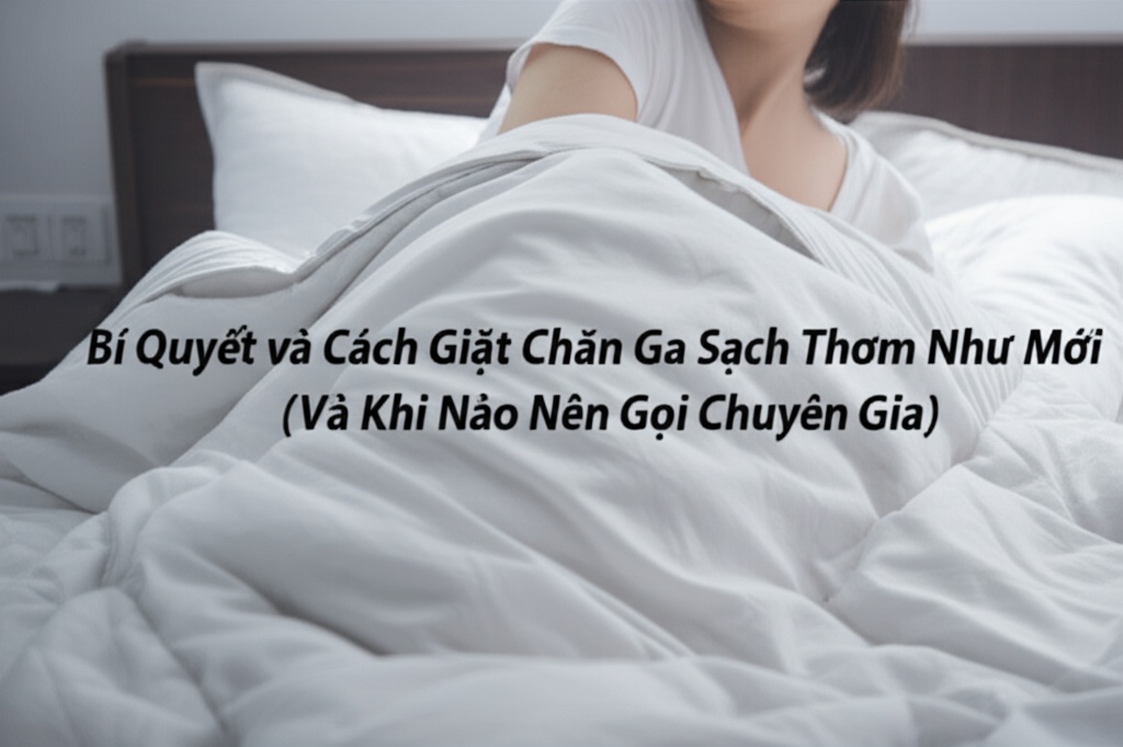 Hình minh họa cho bài viết: Bí Quyết và Cách Giặt Chăn Ga Sạch Thơm Như Mới (Và Khi Nào Nên Gọi Chuyên Gia)