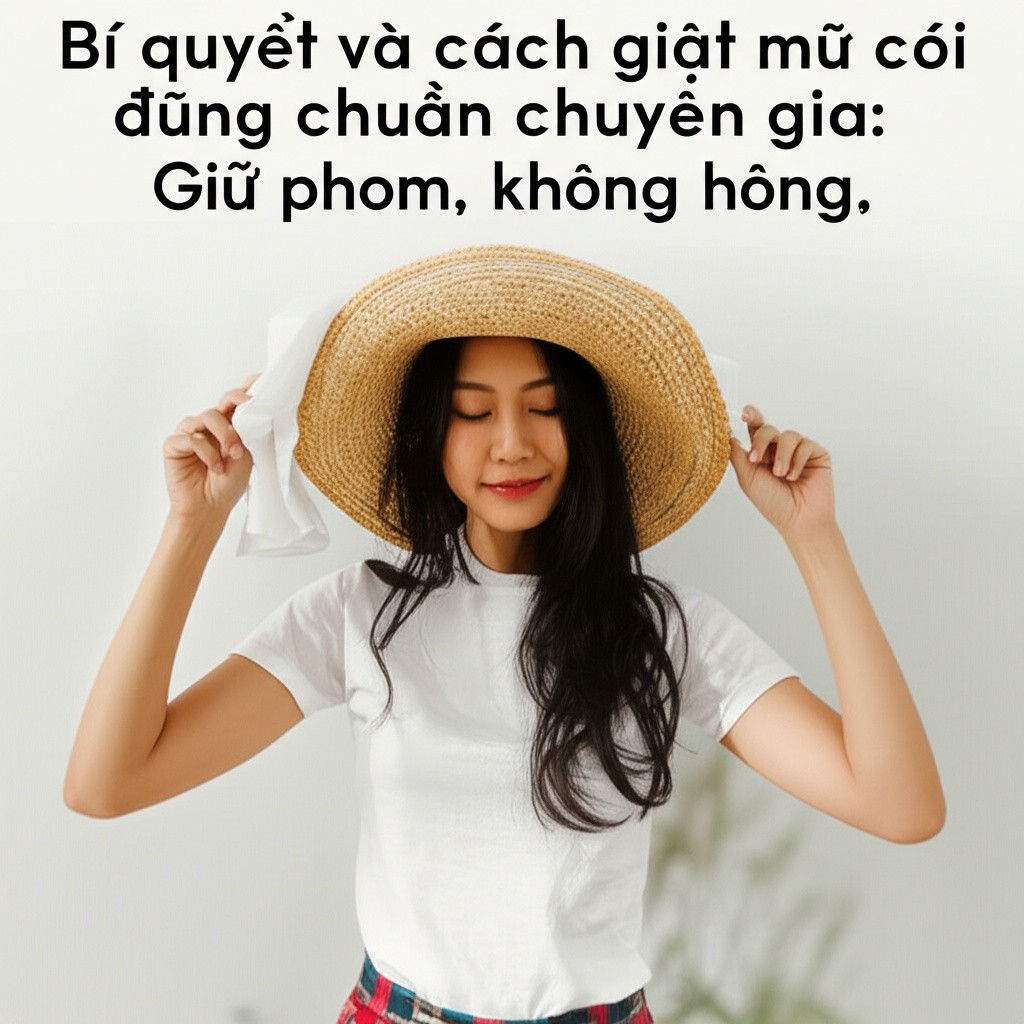 Hình minh họa cho bài viết: Bí quyết và cách giặt mũ cói đúng chuẩn chuyên gia: Giữ phom, không hỏng