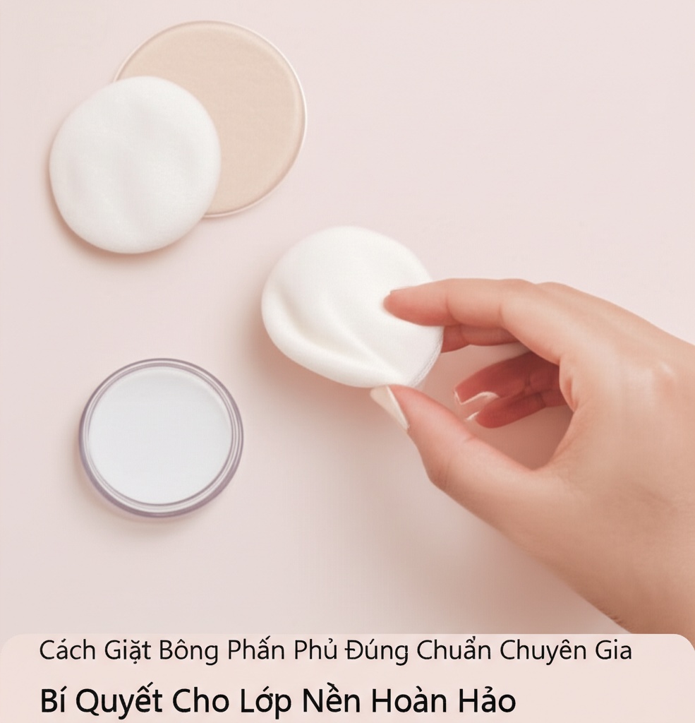 Hình minh họa cho bài viết: Cách Giặt Bông Phấn Phủ Đúng Chuẩn Chuyên Gia: Bí Quyết Cho Lớp Nền Hoàn Hảo