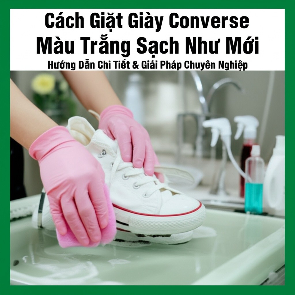 Hình minh họa cho bài viết: Cách Giặt Giày Converse Màu Trắng Sạch Như Mới: Hướng Dẫn Chi Tiết & Giải Pháp Chuyên Nghiệp