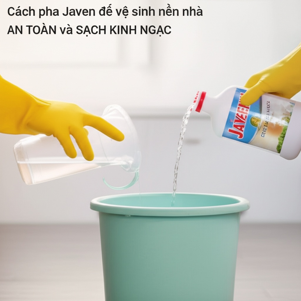 Hình minh họa cho bài viết: Cách pha Javen để vệ sinh nền nhà AN TOÀN và SẠCH KINH NGẠC