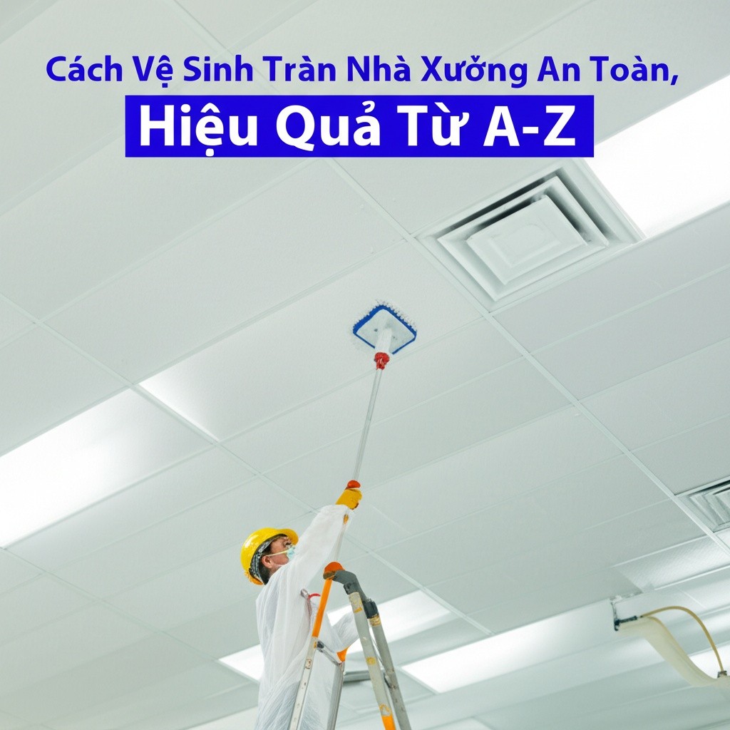 Hình minh họa cho bài viết: Cách Vệ Sinh Trần Nhà Xưởng An Toàn, Hiệu Quả Từ A-Z