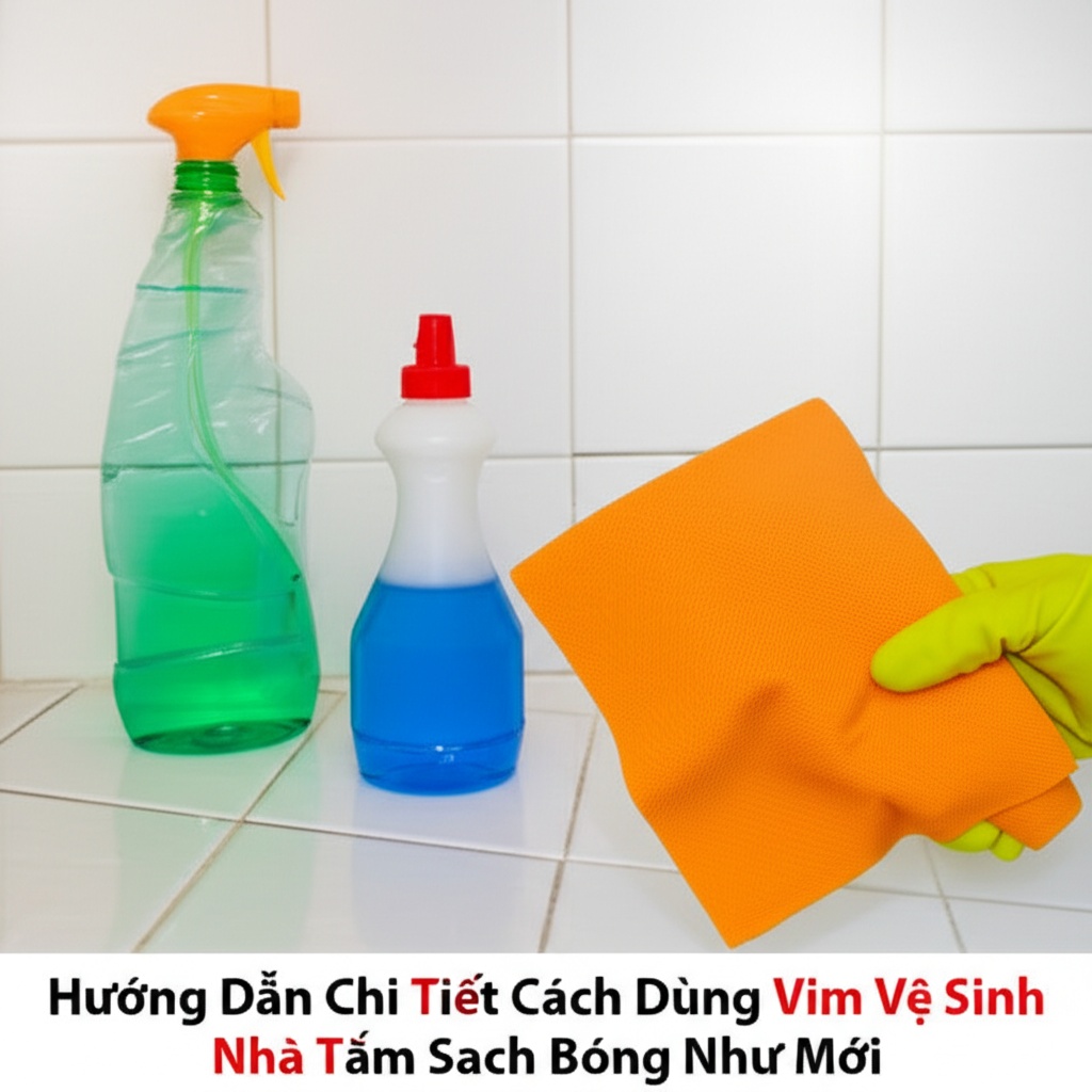 Hình minh họa cho bài viết: Hướng Dẫn Chi Tiết Cách Dùng Vim Vệ Sinh Nhà Tắm Sạch Bóng Như Mới