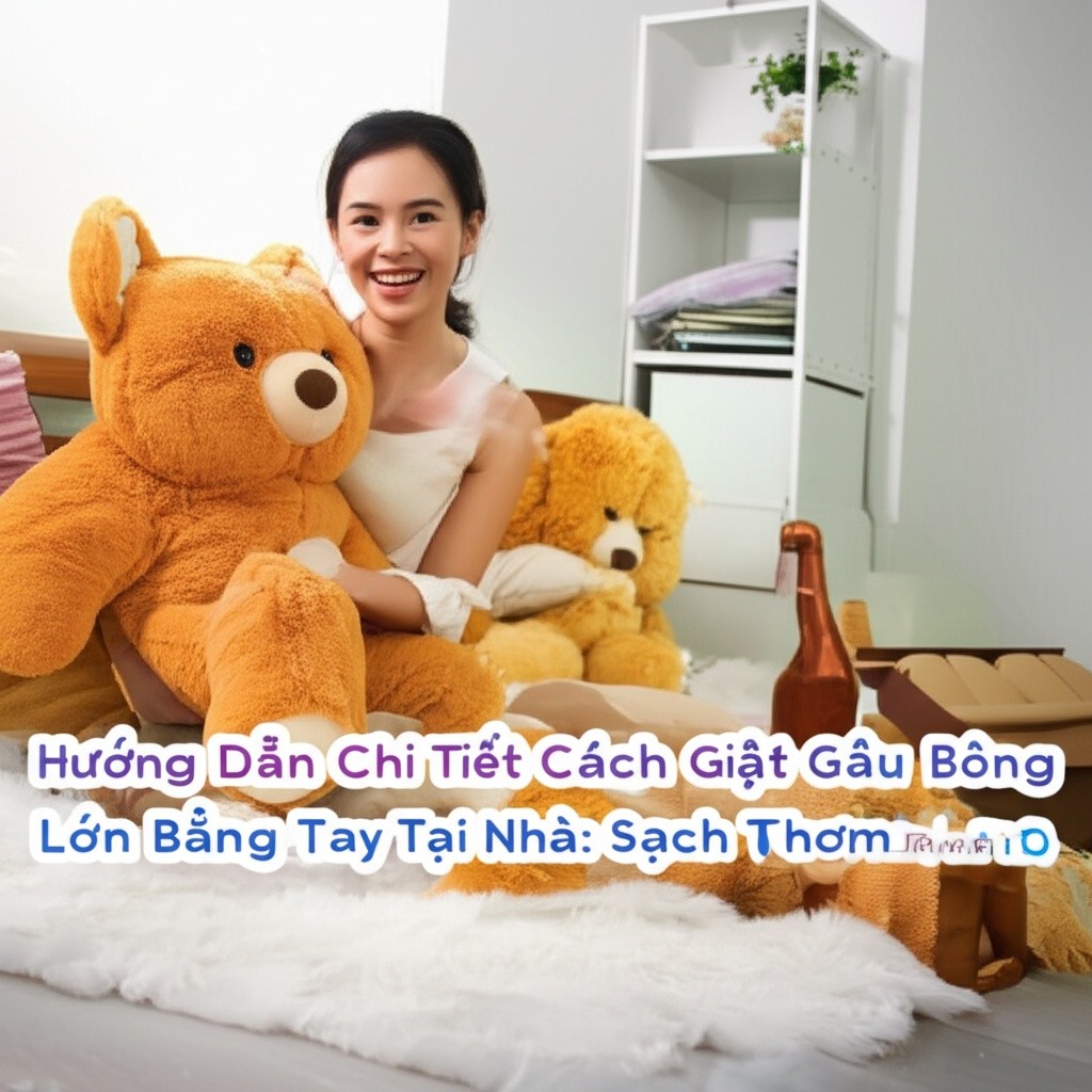 Hình minh họa cho bài viết: Hướng Dẫn Chi Tiết Cách Giặt Gấu Bông Lớn Bằng Tay Tại Nhà: Sạch Thơm Như Mới