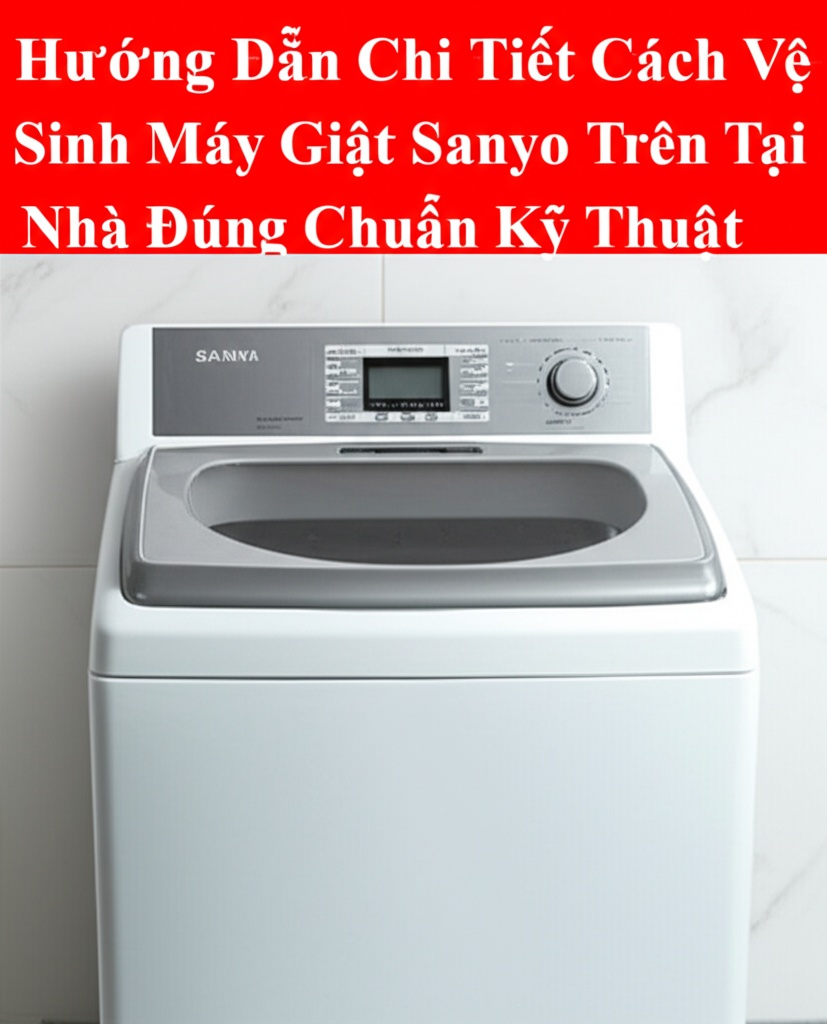 Hình minh họa cho bài viết: Hướng Dẫn Chi Tiết Cách Vệ Sinh Máy Giặt Sanyo Cửa Trên Tại Nhà Đúng Chuẩn Kỹ Thuật