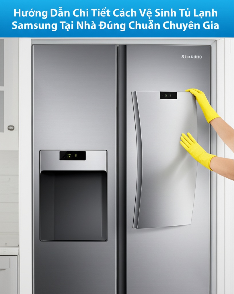 Hình minh họa cho bài viết: Hướng Dẫn Chi Tiết Cách Vệ Sinh Tủ Lạnh Samsung Tại Nhà Đúng Chuẩn Chuyên Gia